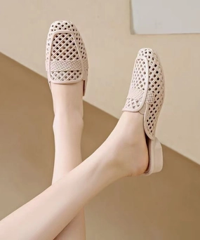 2024 New Fashion Apricot Hollow Out Breathable Slide Sandals AP1058 Sandals Inn Daytona Beach