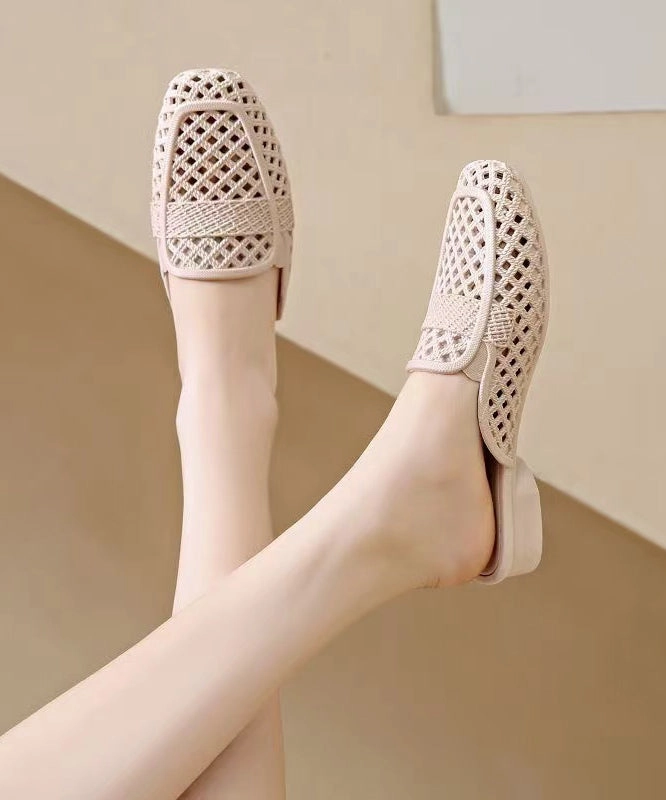 2024 New Fashion Apricot Hollow Out Breathable Slide Sandals AP1058 Sandals Tan