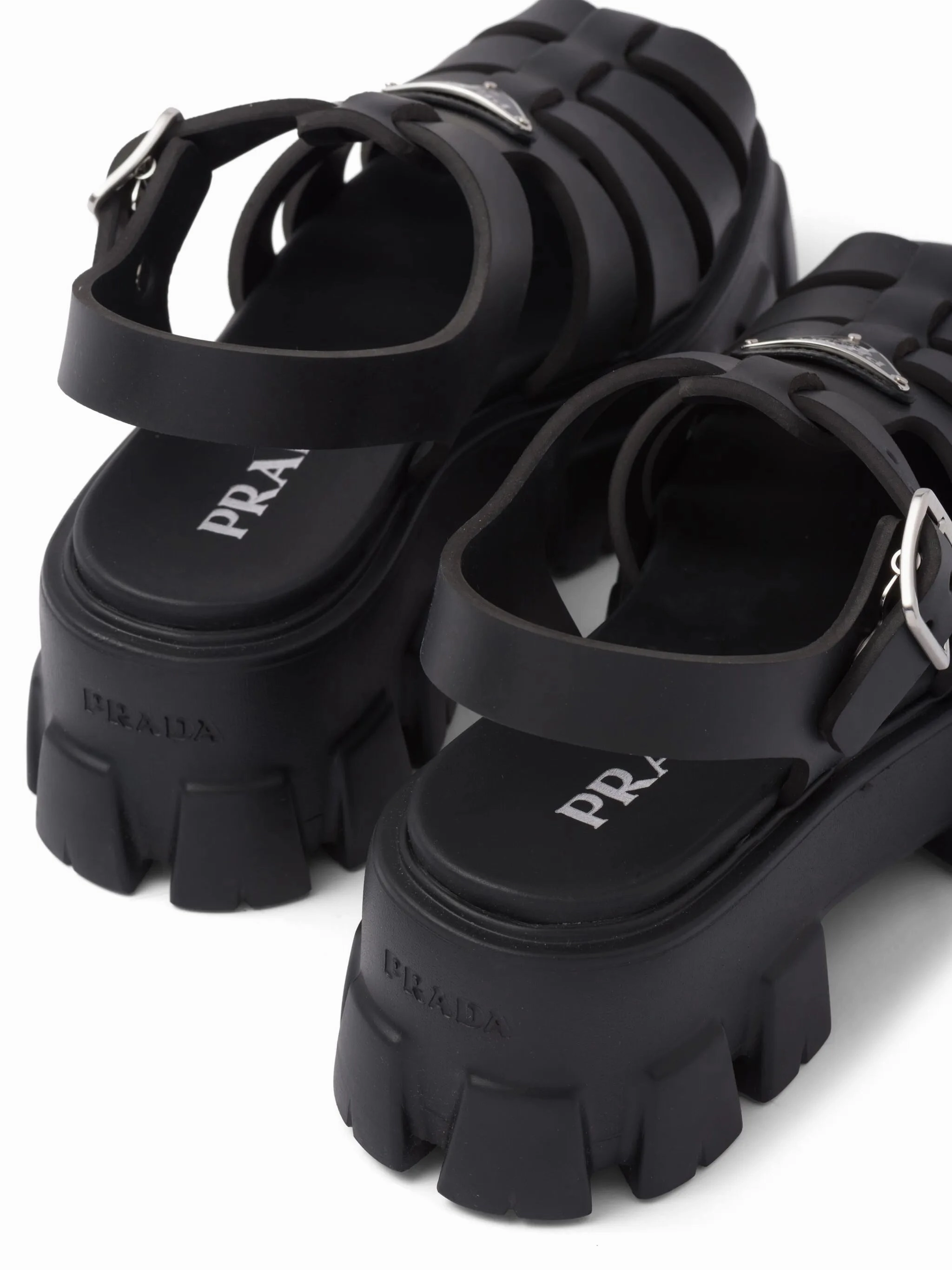 Sandals Black White 55mm caged platform sandals