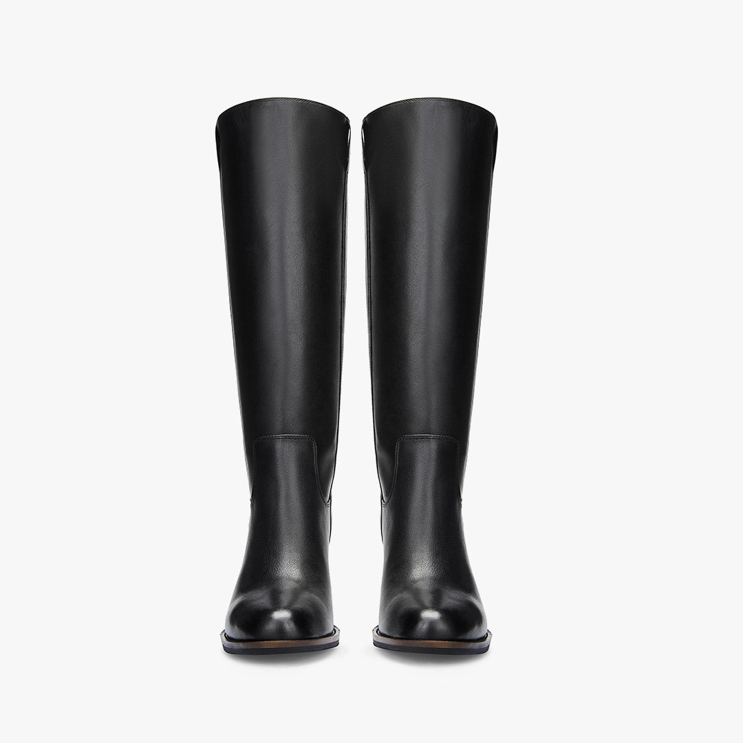 *AIJA - Black Leather Knee High Boots