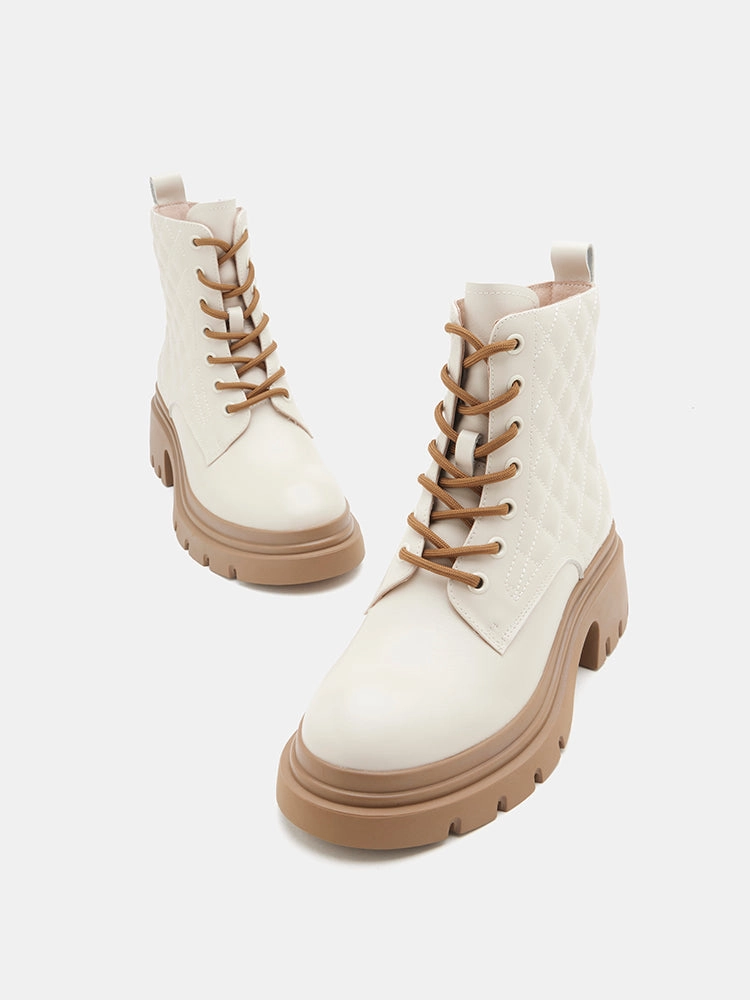 Season 4 Combat Boots Aaira Quilted Lace Up Boots