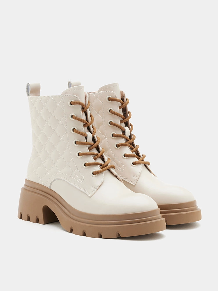 1945 Tropical Combat Boot Aaira Quilted Lace Up Boots