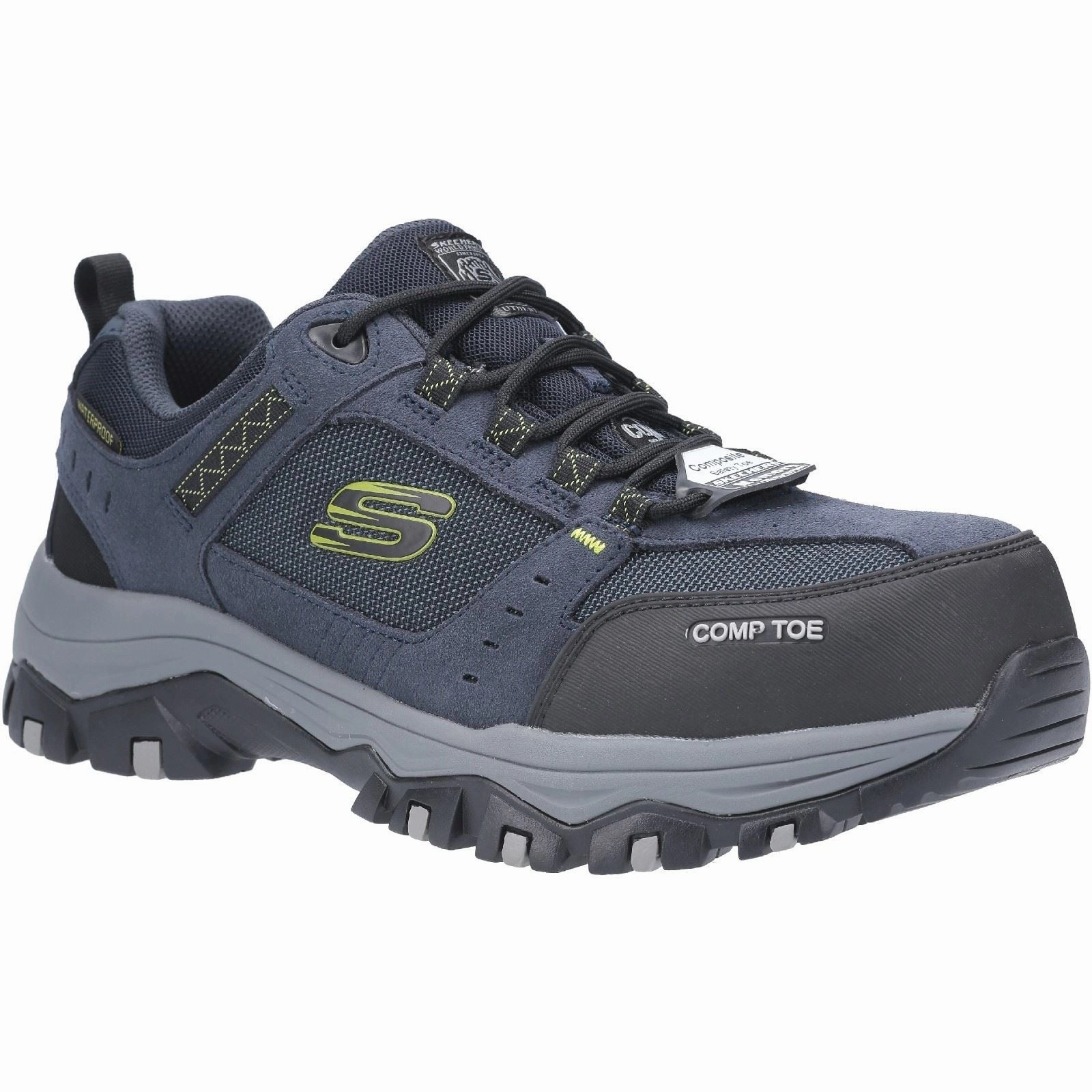Men's Wide Fit Safety Skechers 77183EC Greetah Lace Up Hiker Composite Toe Sneakers Hiking Shoes Icon