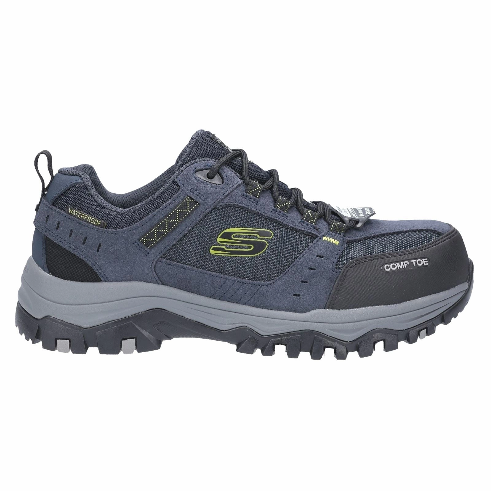 Men's Wide Fit Safety Skechers 77183EC Greetah Lace Up Hiker Composite Toe Sneakers Riemot Hiking Shoes