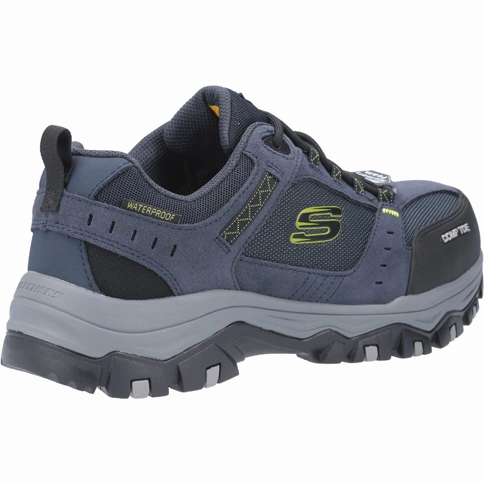 Men's Wide Fit Safety Skechers 77183EC Greetah Lace Up Hiker Composite Toe Sneakers Best Hiking Shoes For Plus Size