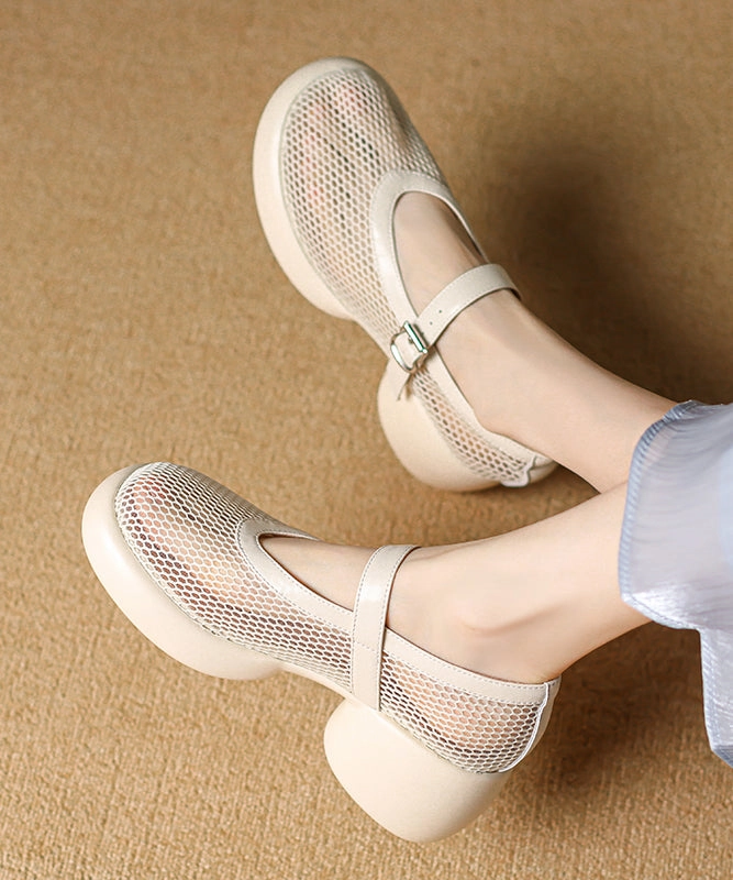 Sandals Sparkly Boutique Splicing Chunky Sandals Black Breathable Mesh AG1028