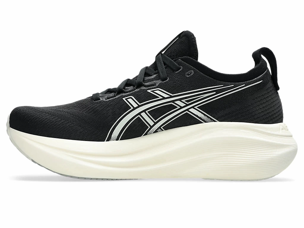 ASICS Nimbus 27 (Black/Lake Grey) - Men's Running Shoes For High Arch Feet