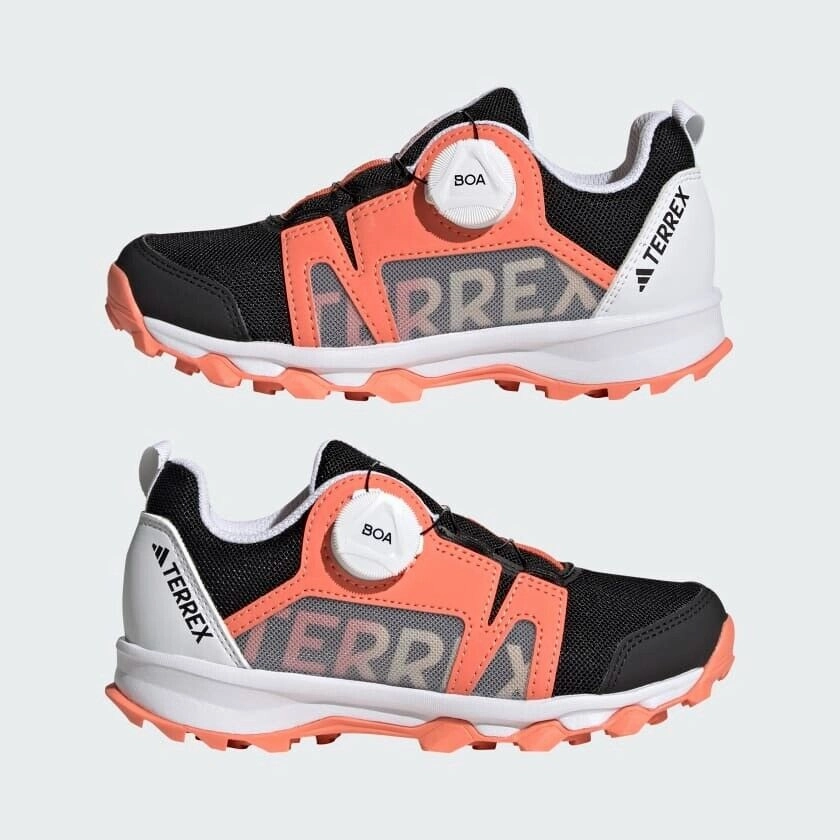 Beach Hiking Shoes adidas Kids Terrex Agravic BOA Trail Running Shoes Orange