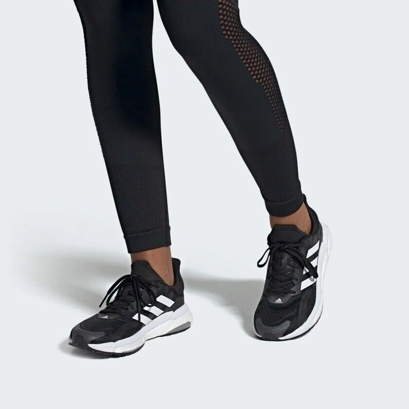 adidas Womens Solar Boost 4 Running Shoes Black Trainers On Running Tennis Shoes