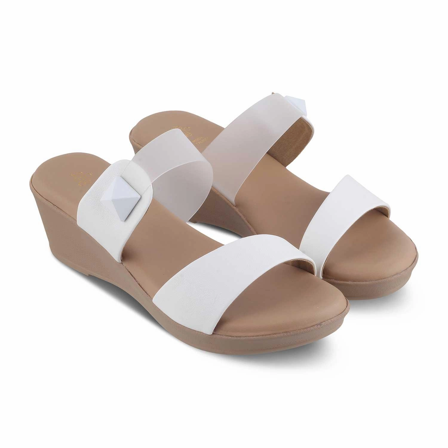 Nassau Bahamas Sandals Royal Bahamian Resort The Vios White Women's Dress Wedge Sandals Tresmode