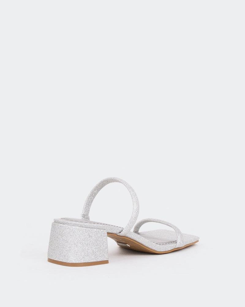 Luanne Silver Glitter Sandals Sparkly