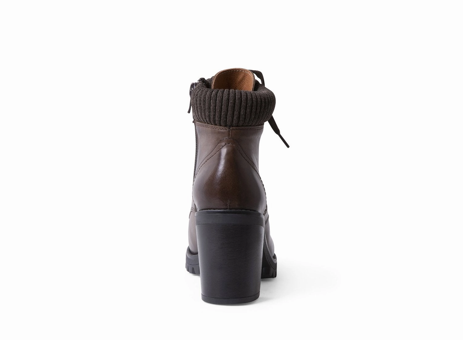 ALICIAA BROWN LEATHER Split Sole Combat Boots
