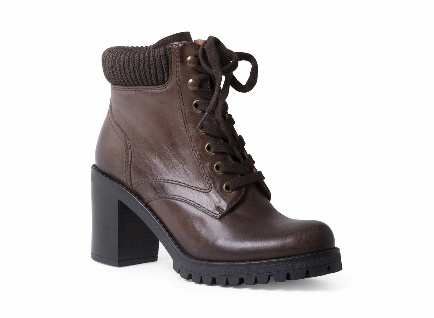 Combat Boots With Bling ALICIAA BROWN LEATHER