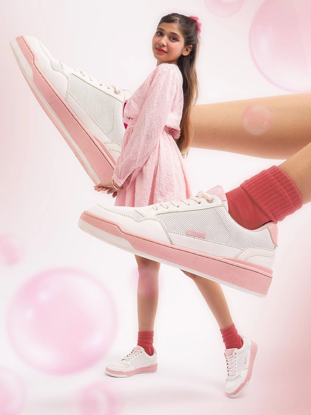 Shoes For Daily Use Bacca Bucci Womens Vibe City Sneakers  Lavender and Blush Pink