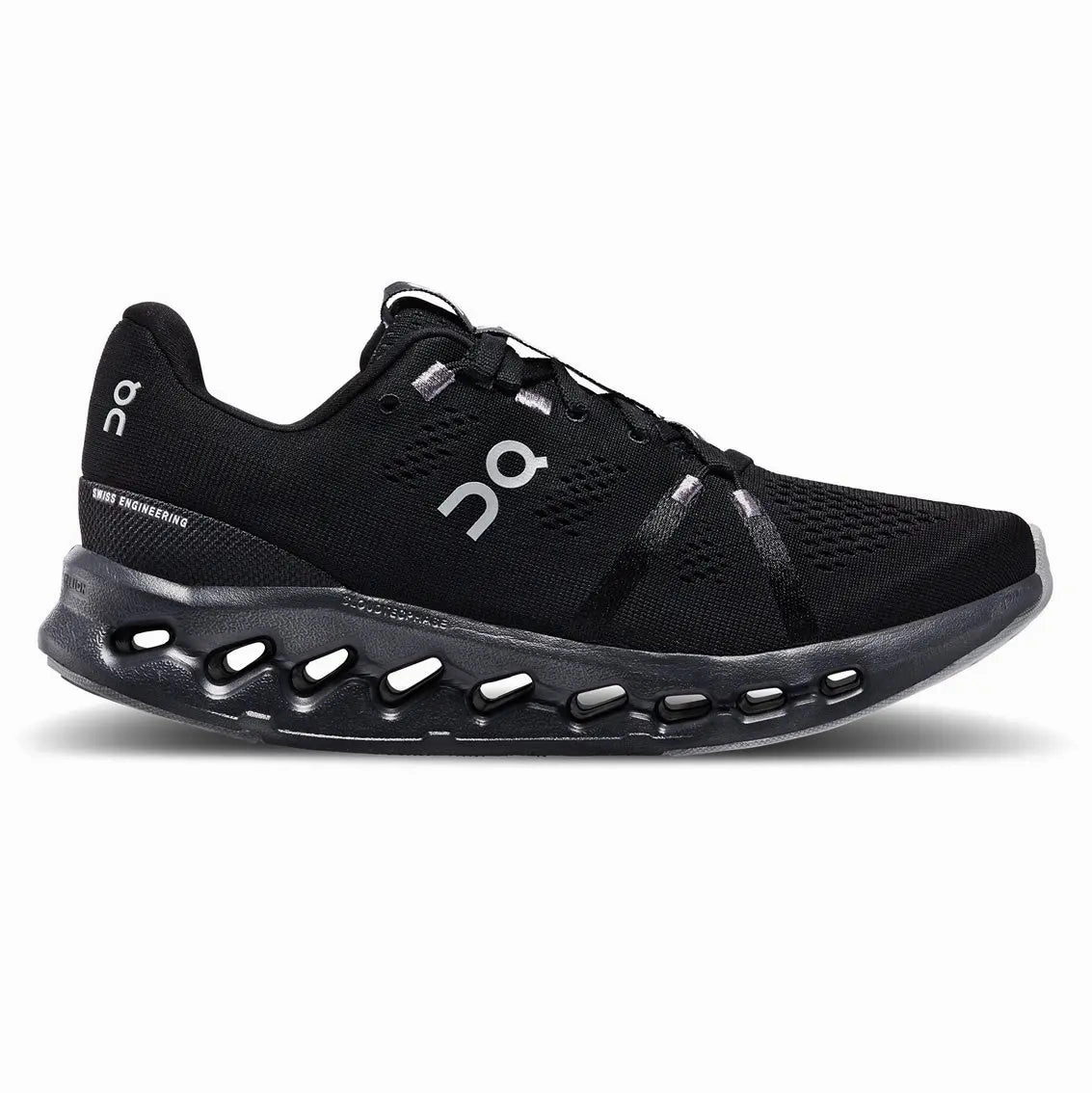 Mens On Running Cloudsurfer 7 - Black / Black Running Shoes Flyknit