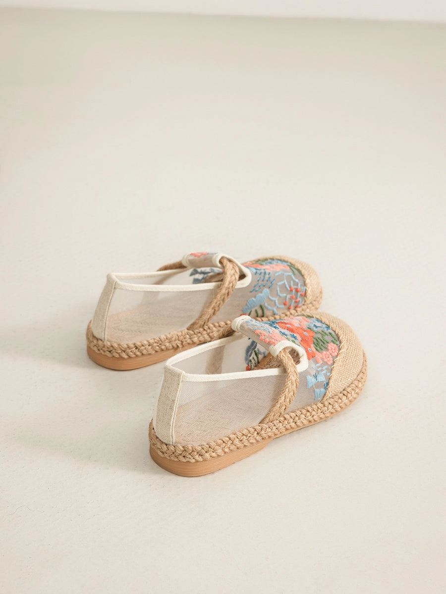 Shoes Ethnic Flower Women Linen Embroidery Summer Best Shoes For Everyday Use