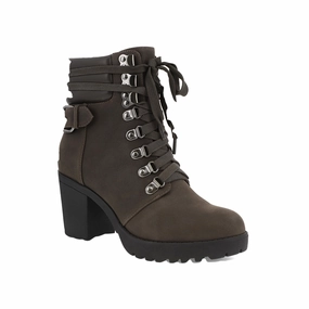 ANNAMARIA - CHOCOLATE Fold Over Combat Boot