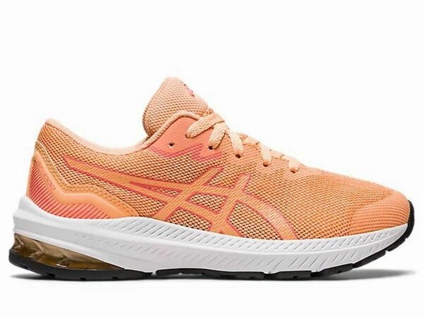 Flat Footed Running Shoes Asics Gel GT1000 11 GS Kids Running Shoe (Summer Dune/Papaya)