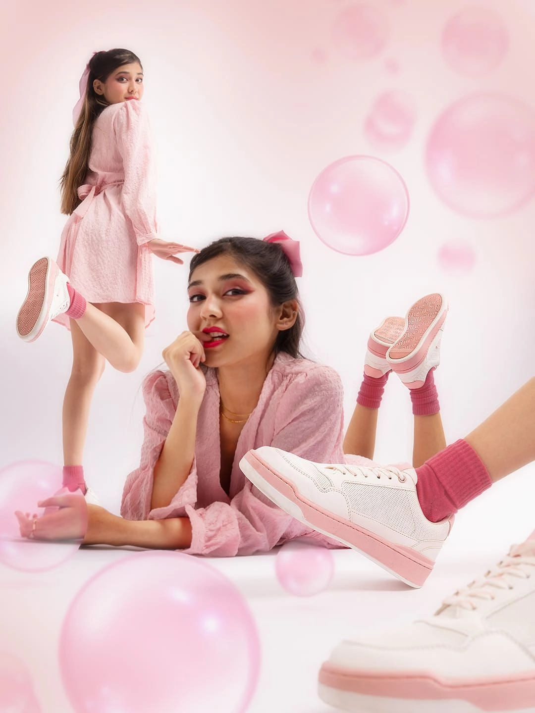 Orthotics Bacca Bucci Womens Vibe City Sneakers  Lavender and Blush Pink