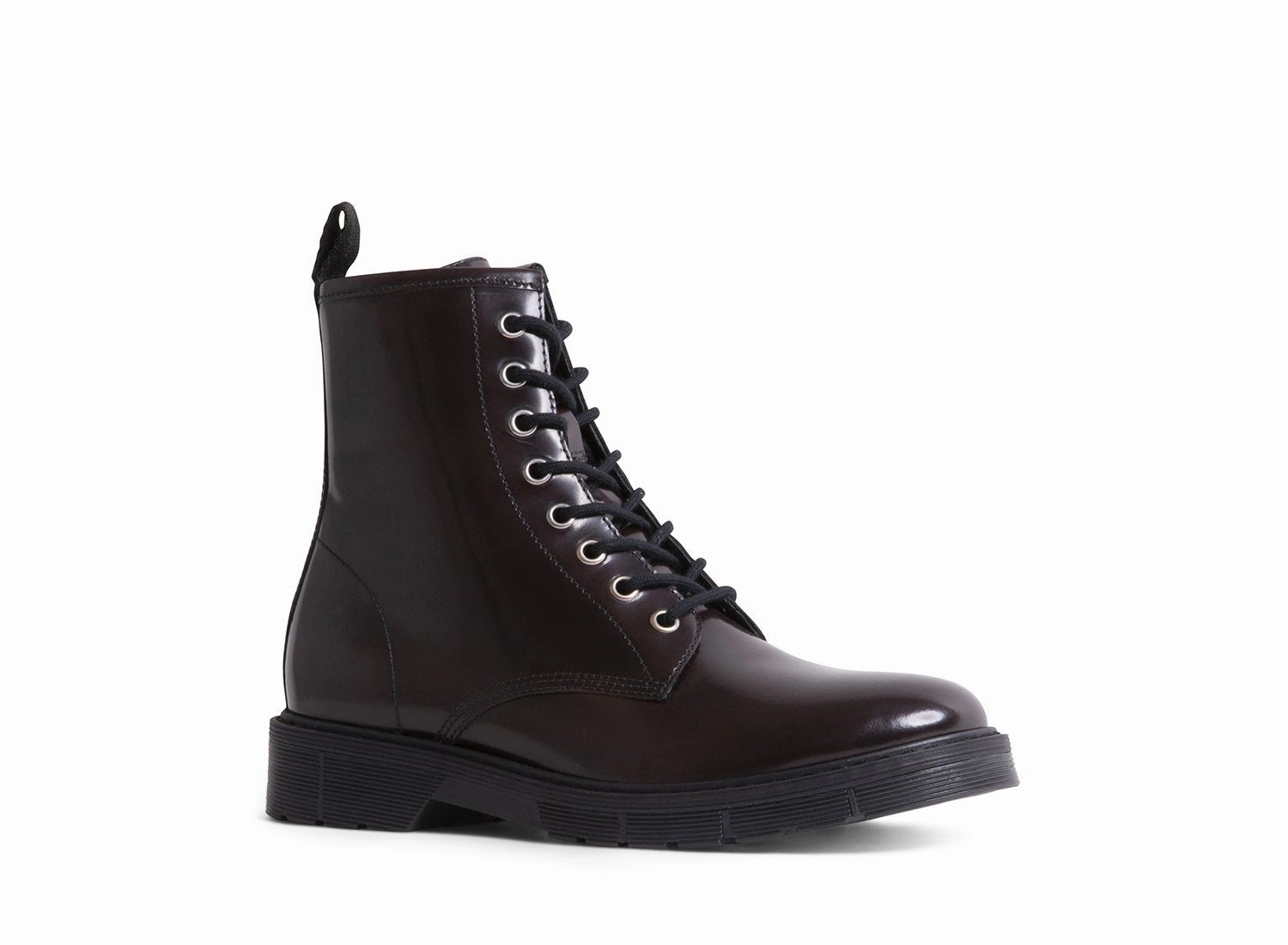 Fold Over Combat Boot ANTONIAA BURGUNDY PATENT