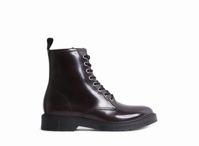 ANTONIAA BURGUNDY PATENT Combat Boots Surplus