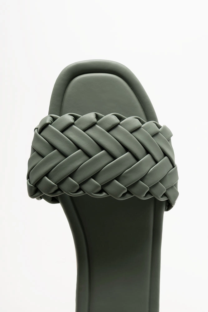 Weave Mule Sandal Green Good Travel Sandals