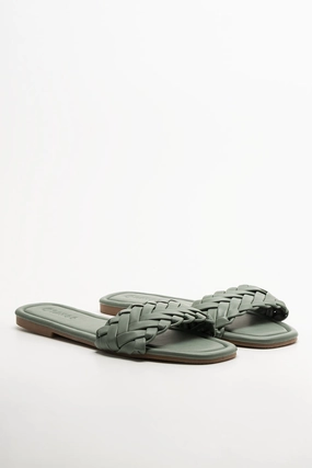 Weave Mule Sandal Green Geta Sandals