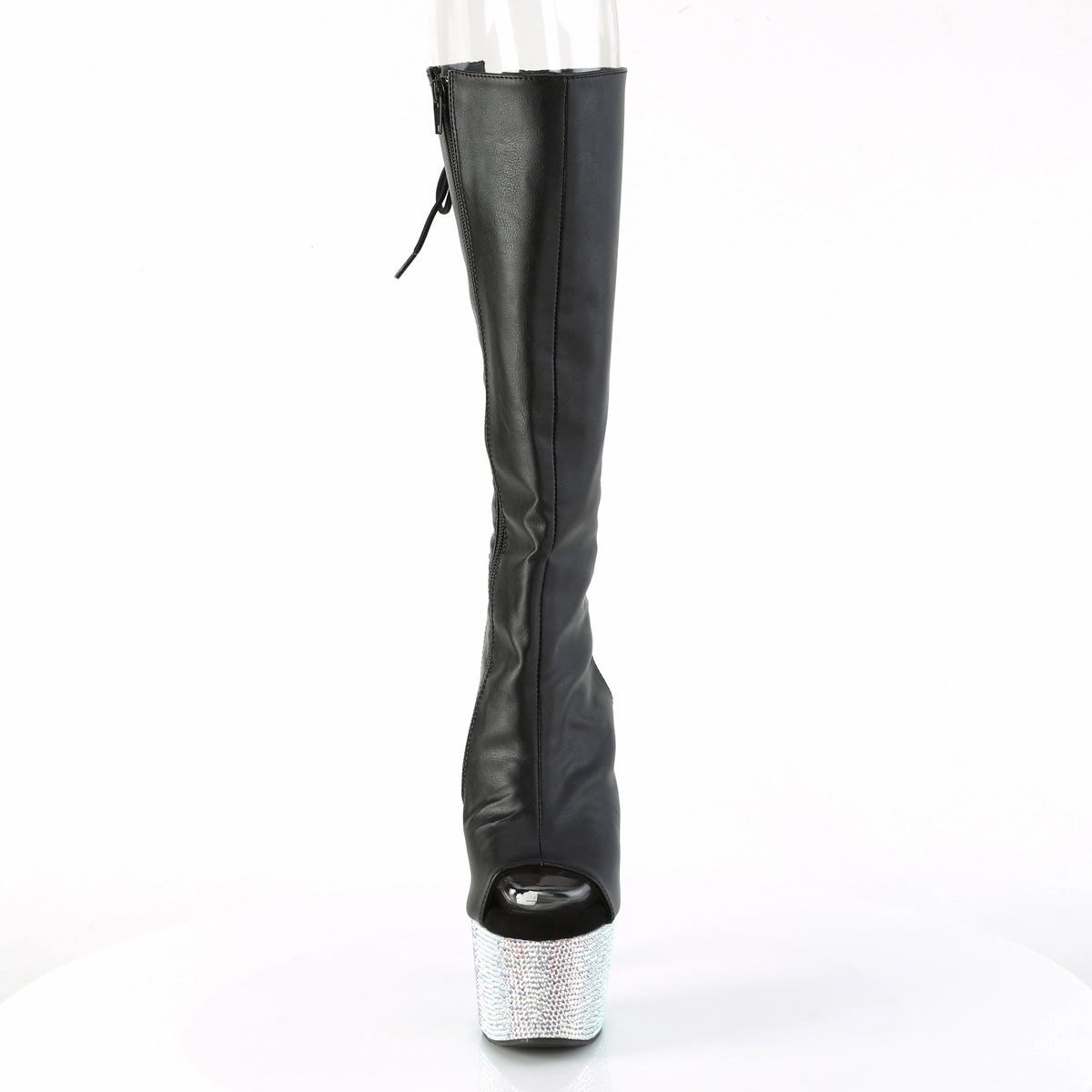 Pointed Leather Boots Knee High Bejeweled-2018-7