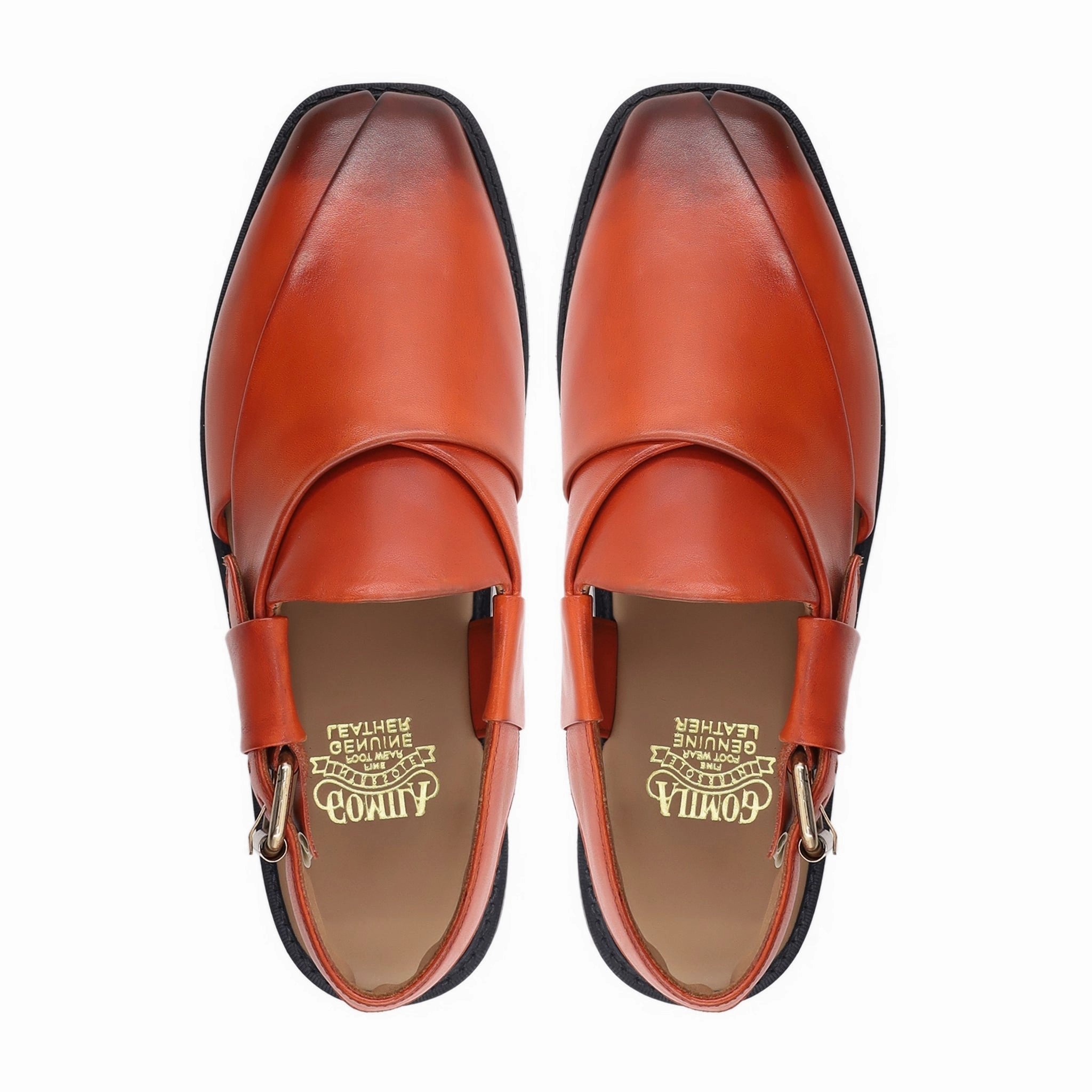 Sandals On Belg - Men's Orange Tan Calf Leather Sandal