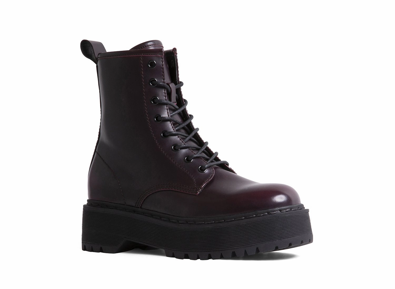 BETTYY BURGUNDY SYNTHETIC Charrie Combat Boot