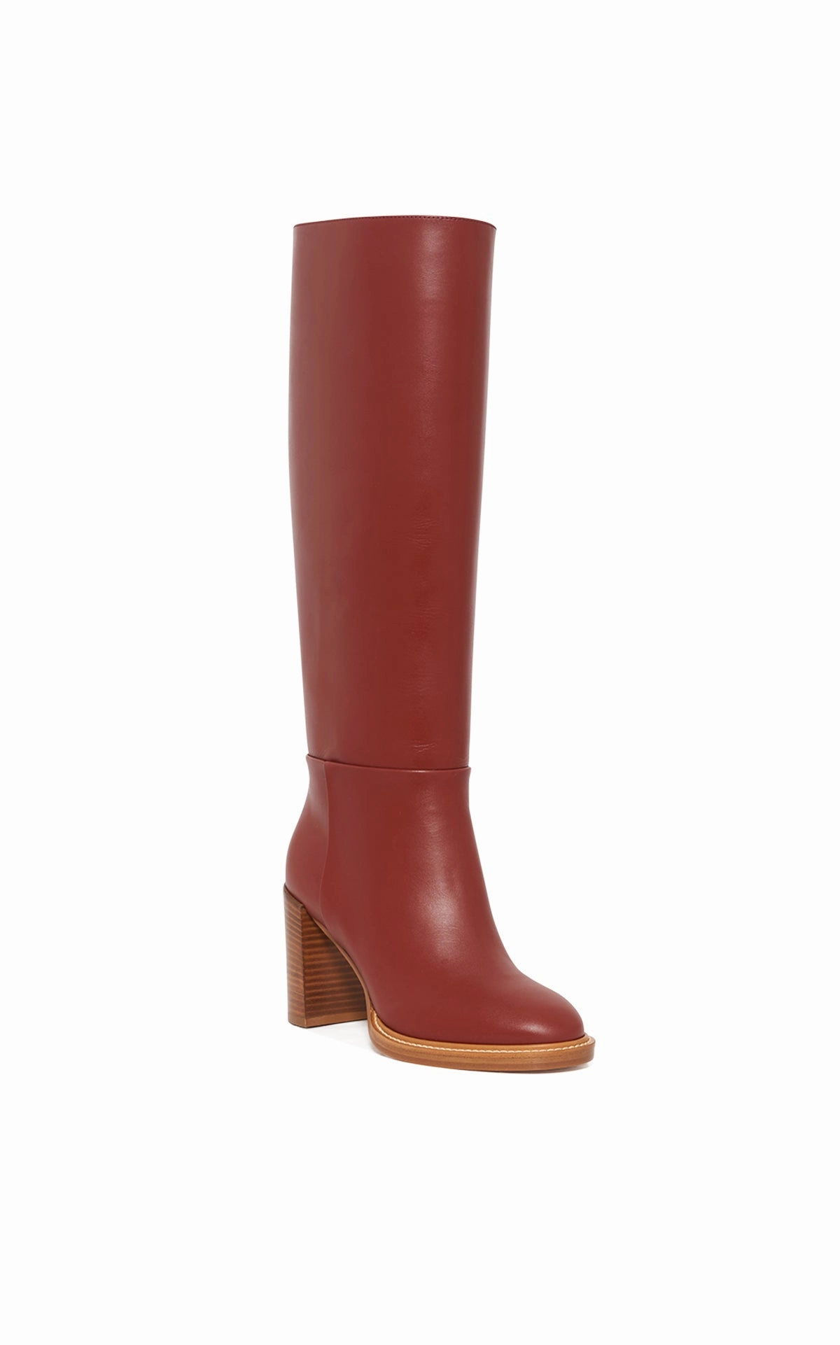 Bocca Knee-High Boot in Burnt Sienna Leather Boots Over Knee High Boots