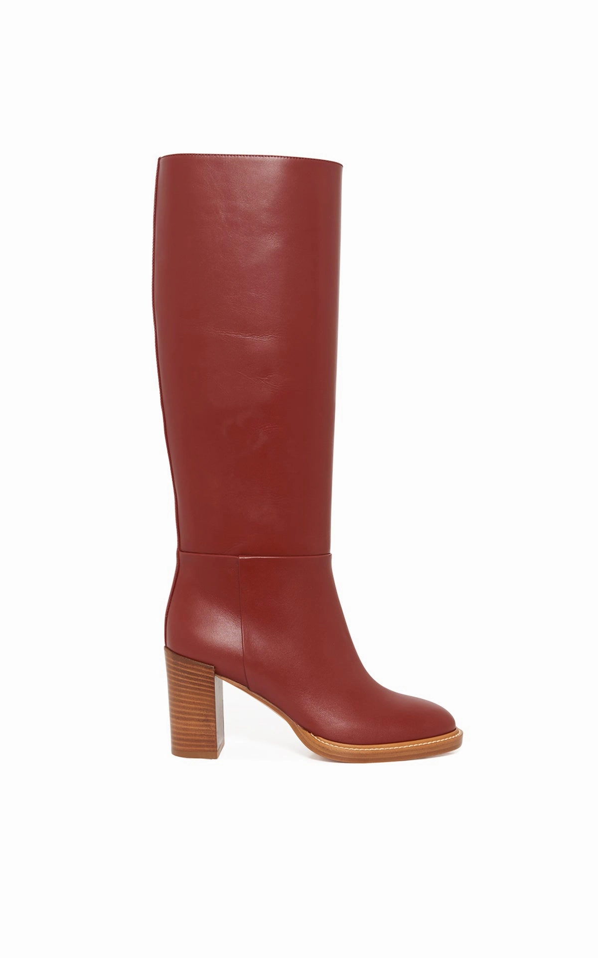Bocca Knee-High Boot in Burnt Sienna Leather Knee-high Lace-up Boots