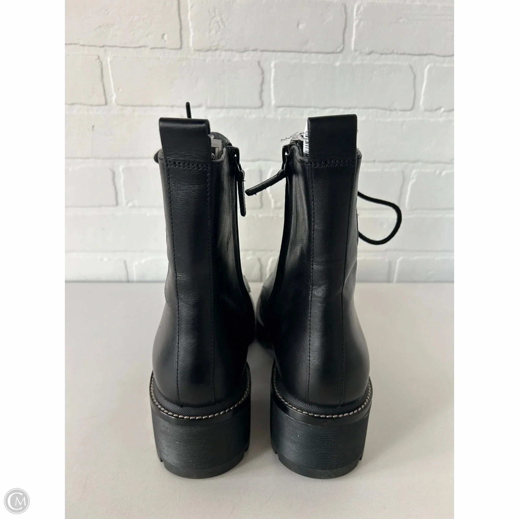 Boots Designer By Tory Burch In Black & Blue, Size: 11 Ankle Pouch Combat Boots