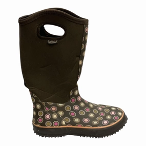 Ruffles And Rain Boots Boots Rain By Natural Reflections In Brown, Size:8.5