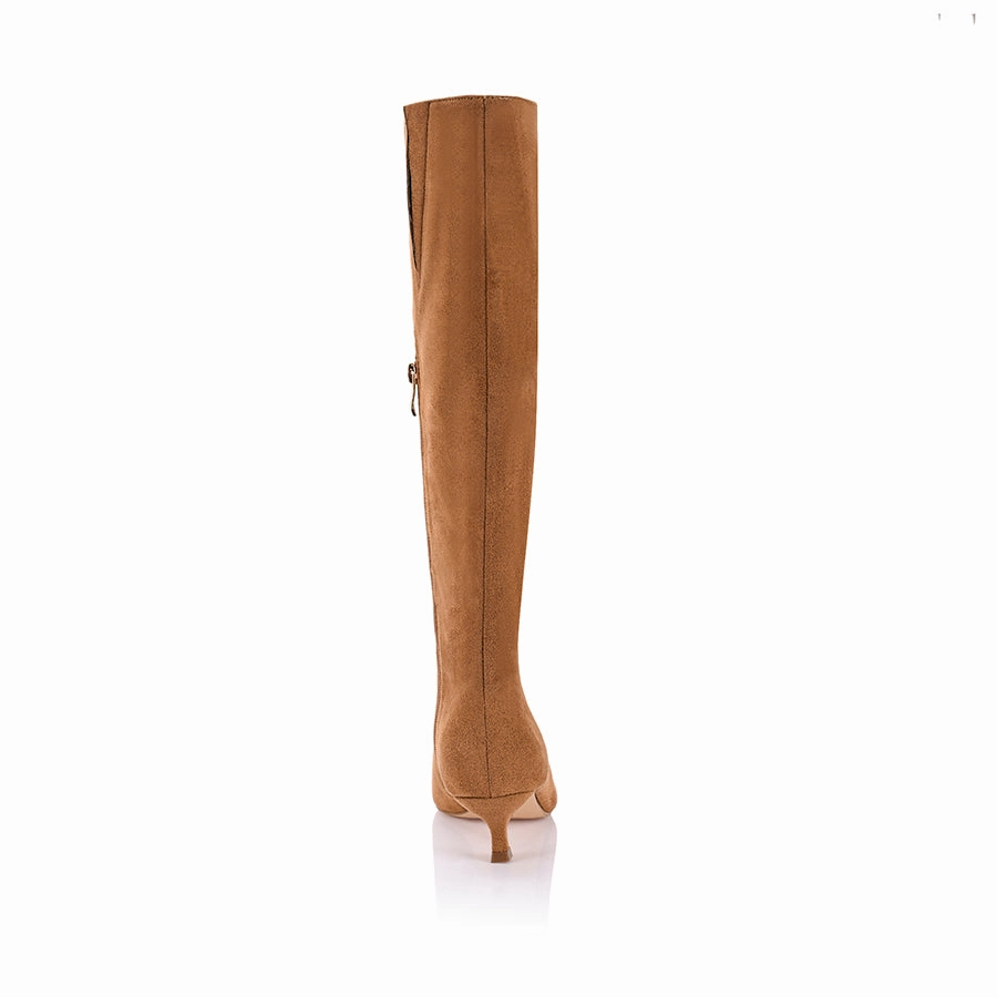 Lucila Knee High Boots - Tan Micro