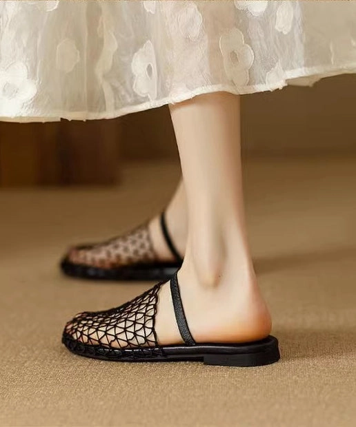 Arch Sandals Breathable Mesh Hollow Out Fashion Black Slide Sandals AG1017