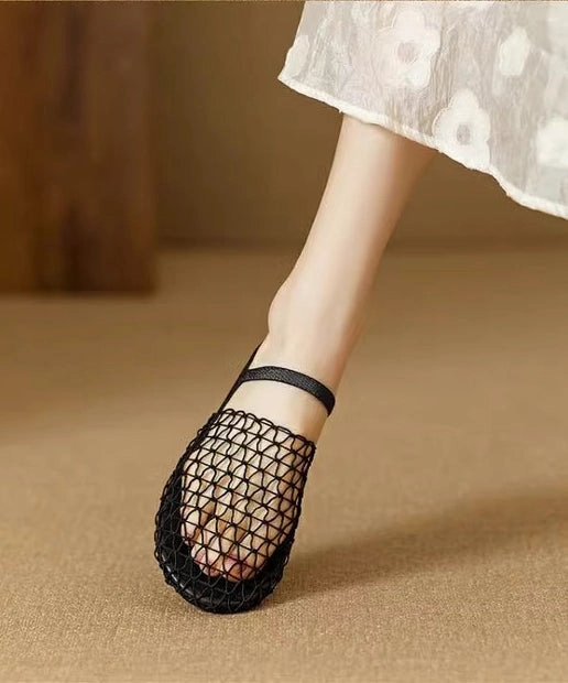 Cushion Air Sandals Breathable Mesh Hollow Out Fashion Black Slide Sandals AG1017
