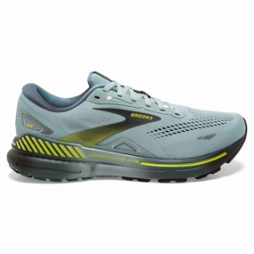 Brooks Men's 110391 458 Adrenaline GTS 23  Cloud Blue Goblin Blue Lime Cushion Support Running Shoes Shoes Long Distance Running