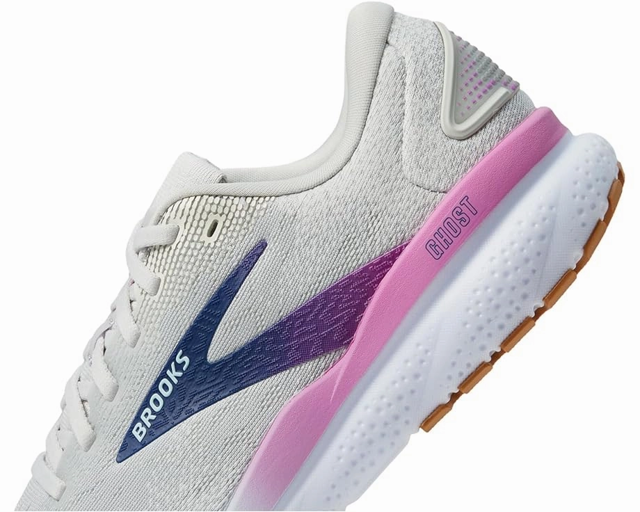 Cloud Running Shoe Brooks Women's Ghost 16 Sneaker - White/Grey/Estate Blue