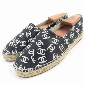 Chanel COCO Mark Espadrilles Leather Slip-ons 39 Payton Espadrille Wedge