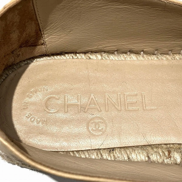 Chanel Coco Mark Flat Espadrilles Shoes Espadrille Wedge Sandals Low Heel