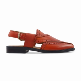 Miami Toe Loop Sandals Cherkasy - Men's Orange Tan Calf Leather Sandal