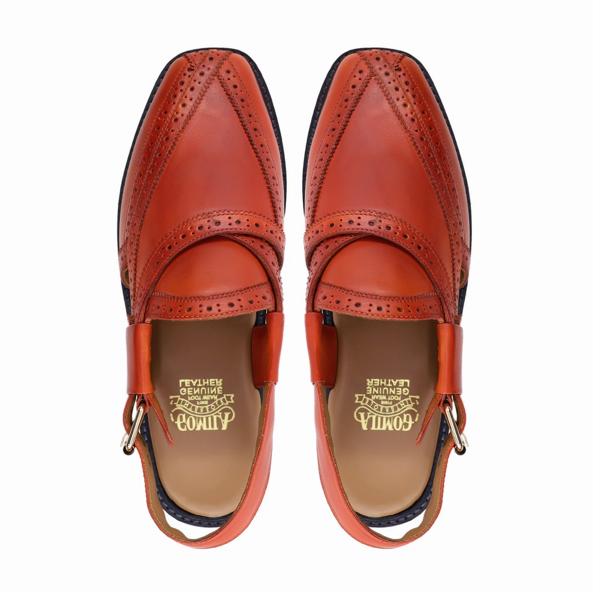 Traditional Japanese Sandals Cherkasy - Men's Orange Tan Calf Leather Sandal