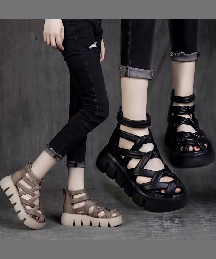 2024 Summer New Black Hollow Out Roman Sandals AP1043 Japanese Sandals Name