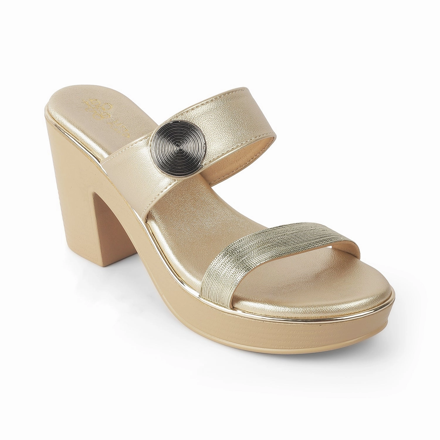 Tresmode Tall Gold Women's Dress Block Heel Sandals Dressy Orthopedic Sandals