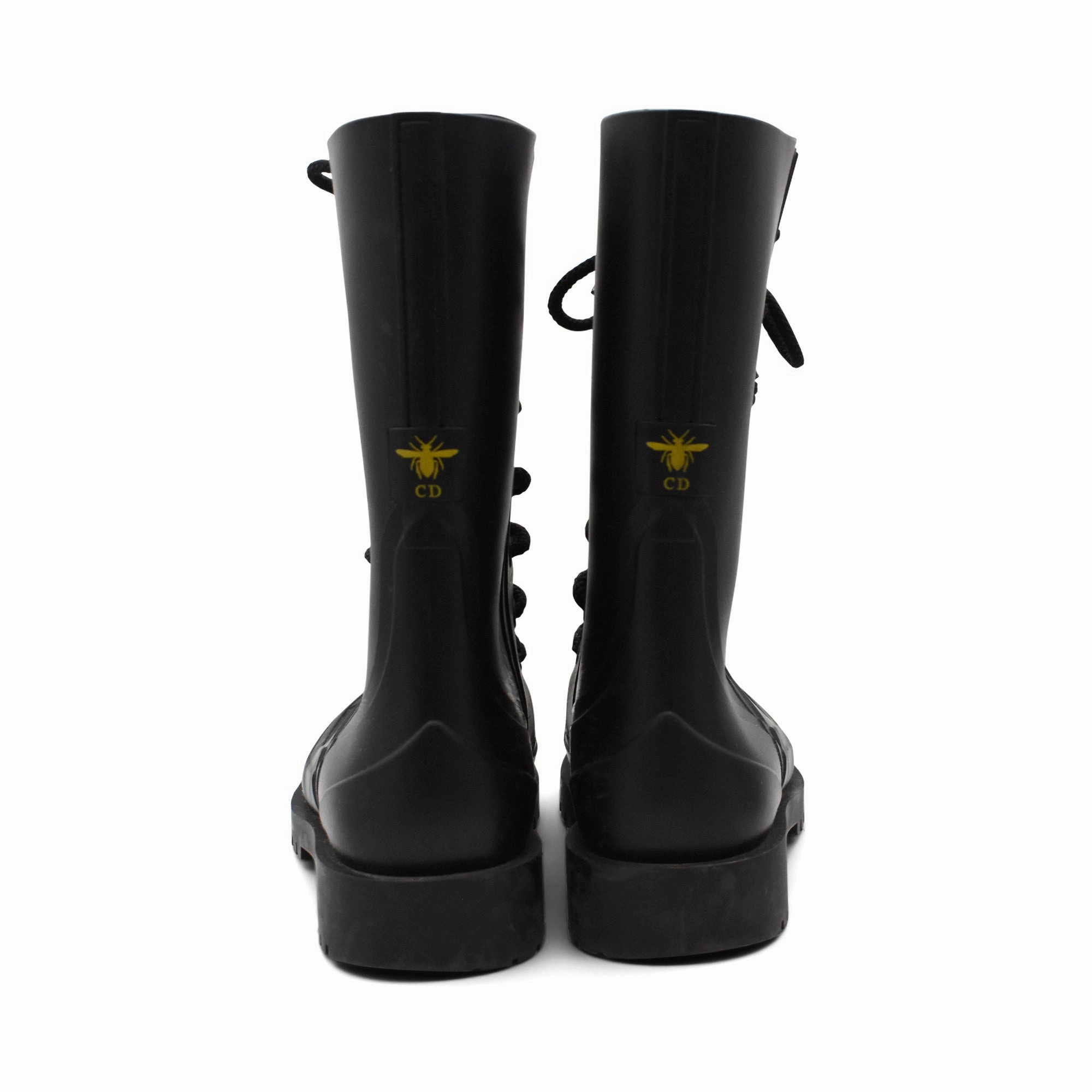 Leather Knee High Combat Boots Christian Dior 'Dior Camp' Combat Boots - Women's 37