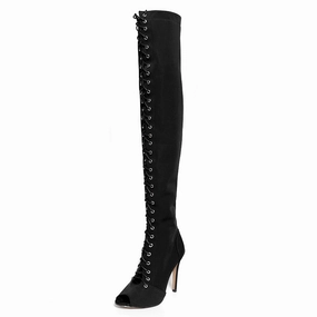 Kylie - Talons stilettos standard - Personnalisable Knee High Square Toe Boots