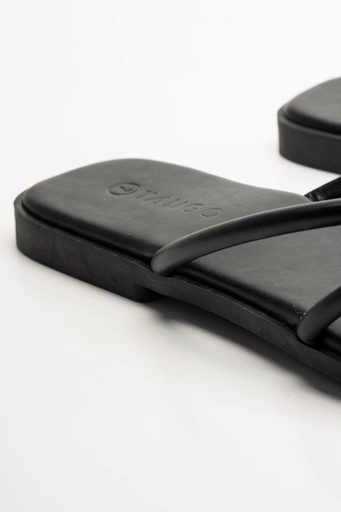 Metal Trim Toe Post Mule Sandals Black Sandals Costa Rica