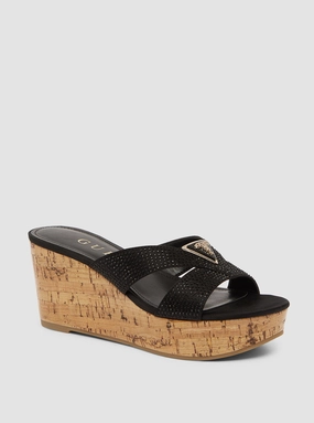 Black Lonaa Platform Sandals Sandals Halcyon Beach St Lucia