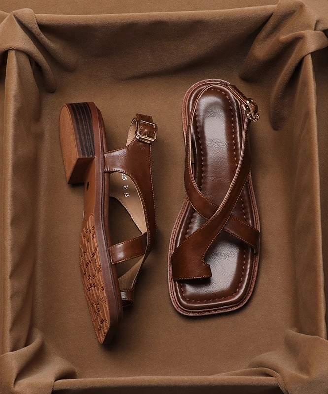 Comfy Flip Flops Chunky Faux Leather Soft Splicing Sandals AP1009 Flip Flops Cloth Strap